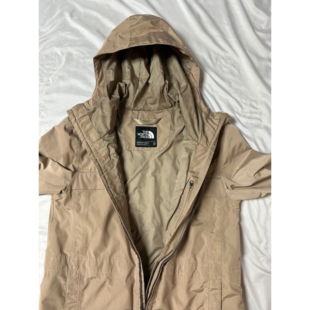 The North Face Womens Cagoule DryVent Parka Rain Jacket Tan XS NF0A2S51 - Picture 5 of 16